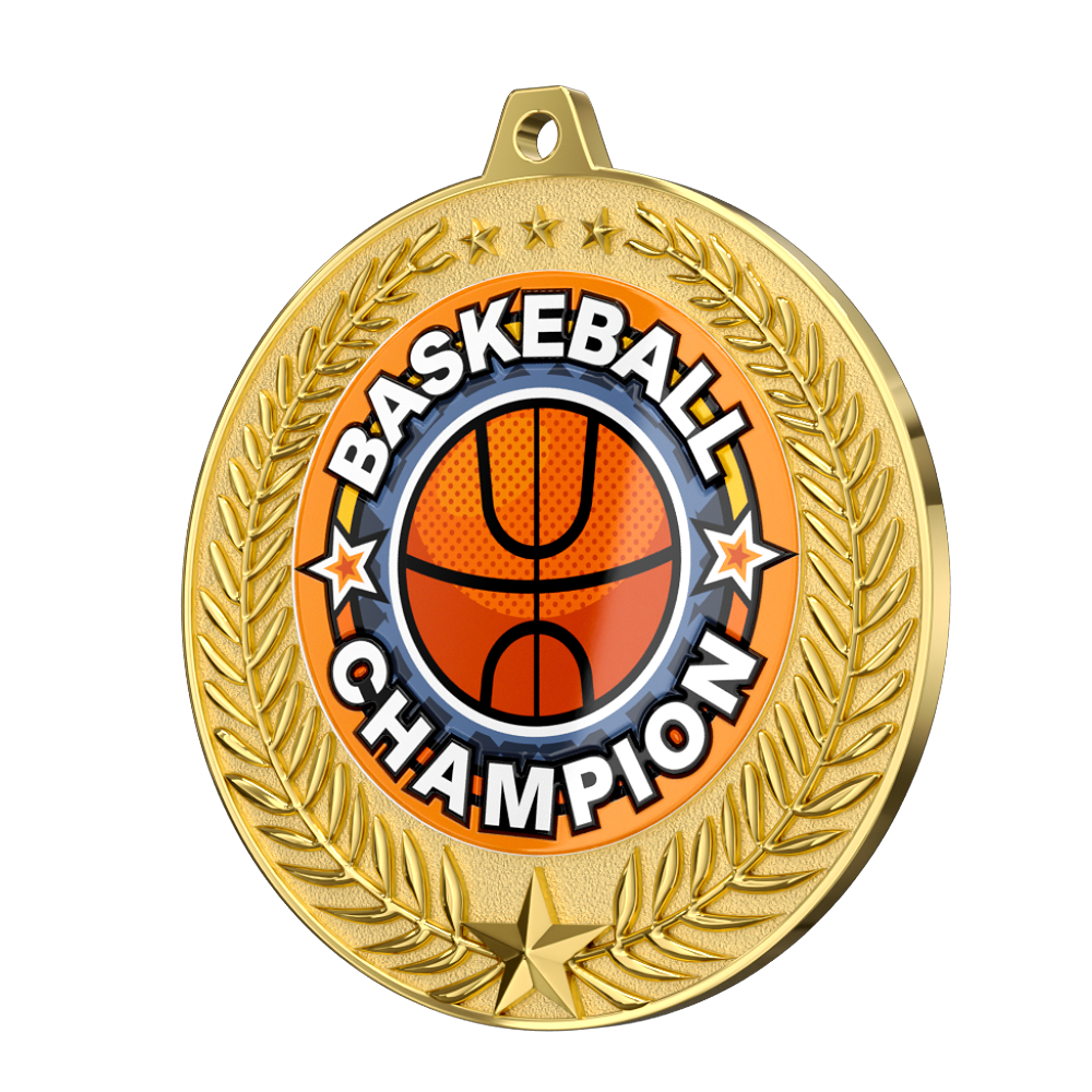 Laurel Leaf Basketball Champion Medal detail