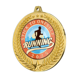 Stick to Oneself Running Medal
