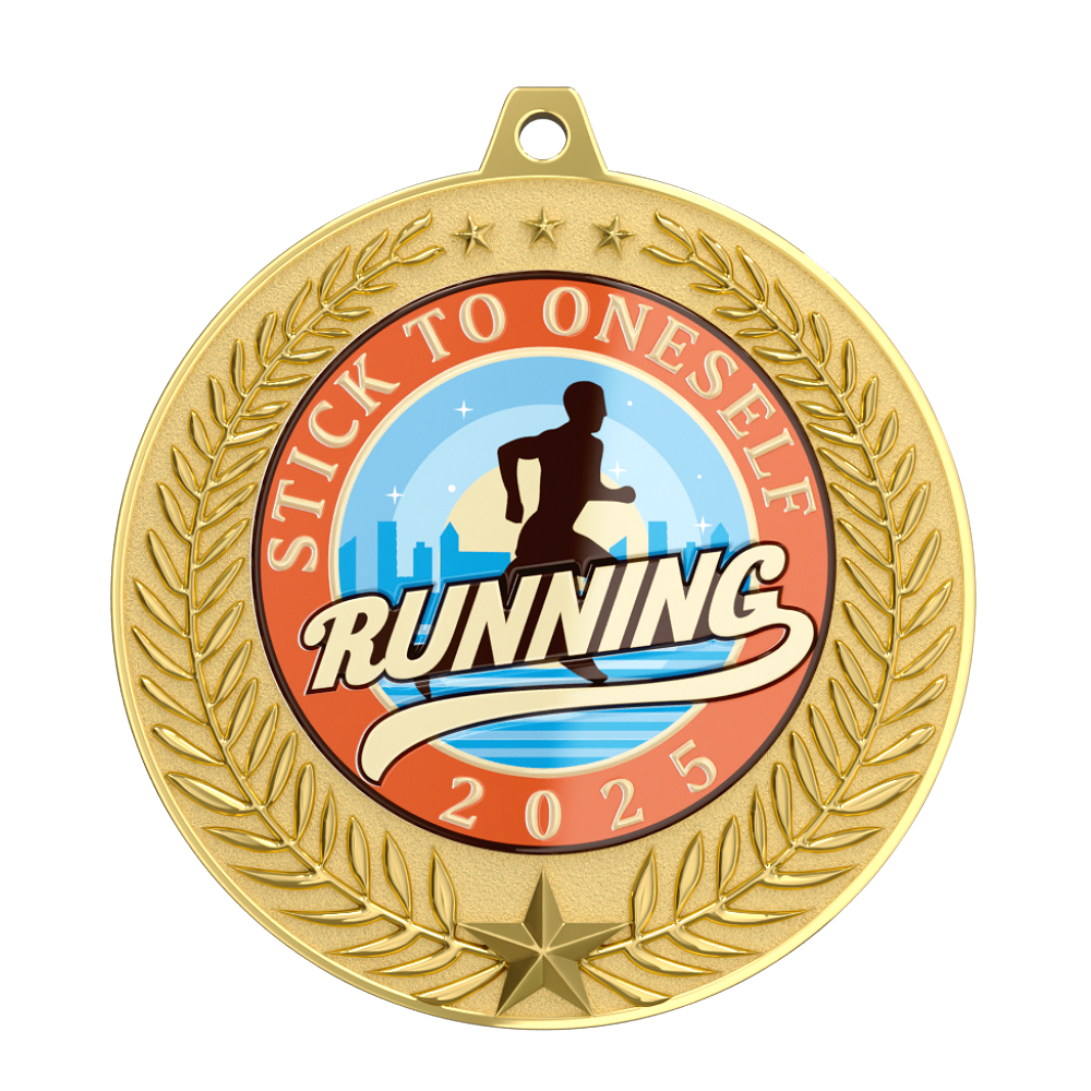 Stick to Oneself Running Medal front
