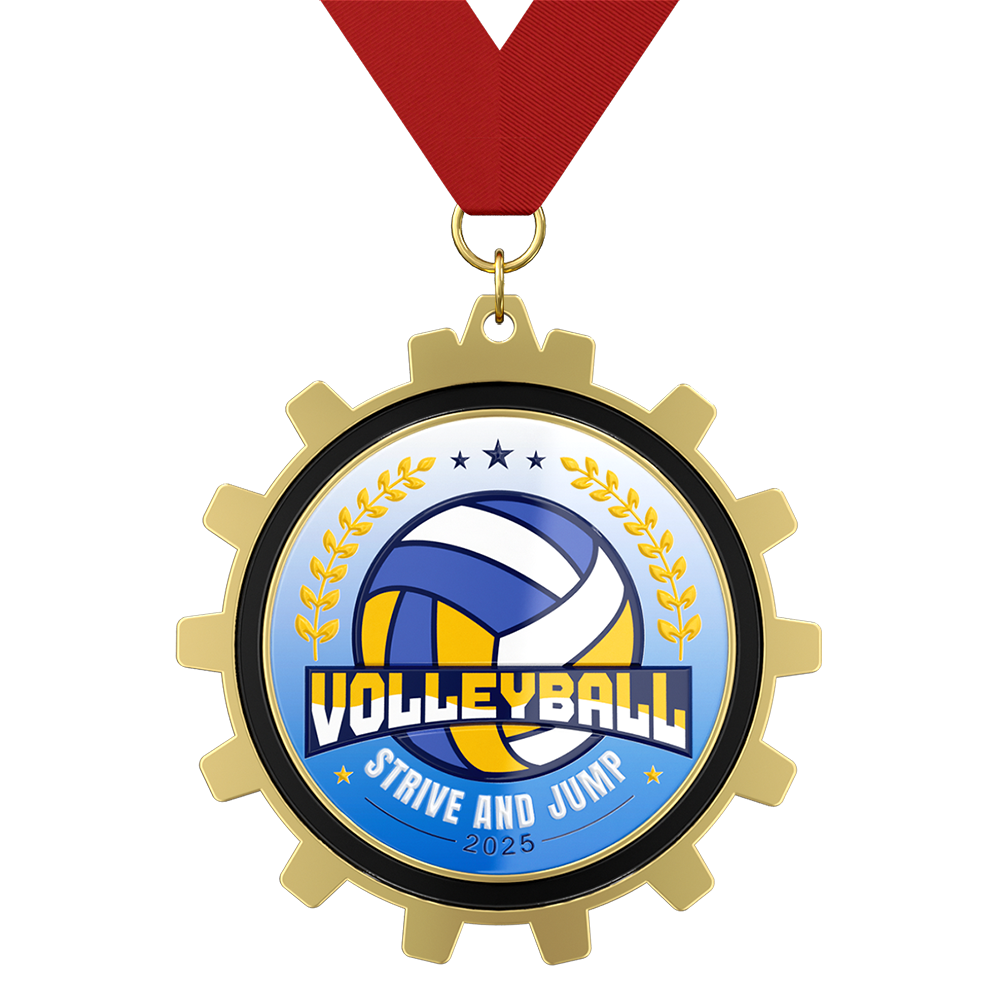 Volleyball Medal of Struggle and Jump with ribbon Volleyball Medal of Struggle and Jump with ribbon