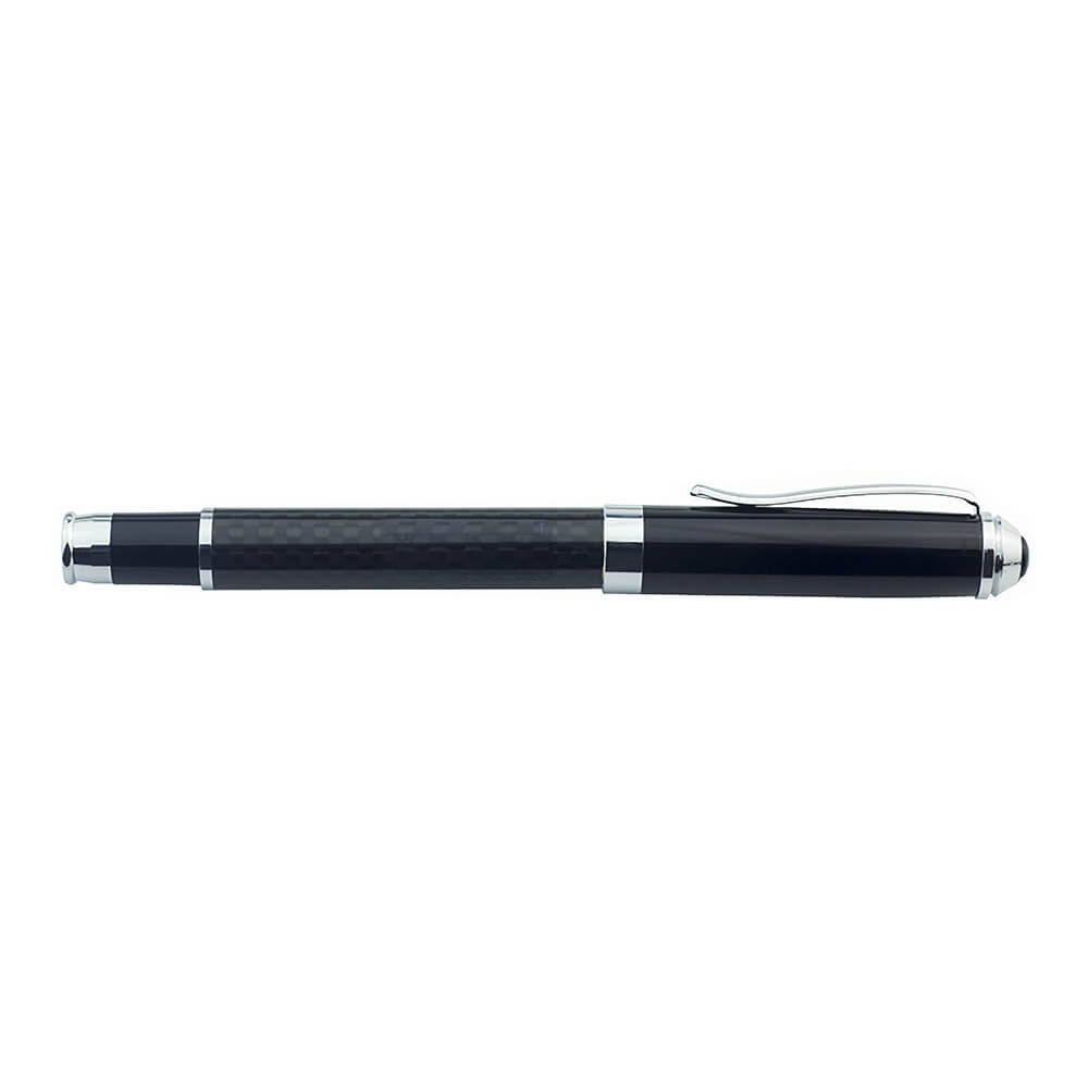 Custom_Metal_Carbon_Fiber_Roller_Pen_with_Clip_Cap-black