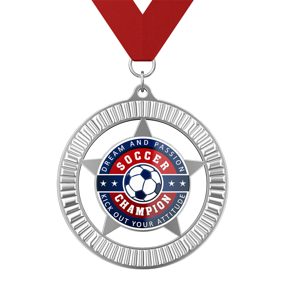 Football Champion Medal with ribbon Football Champion Medal with ribbon