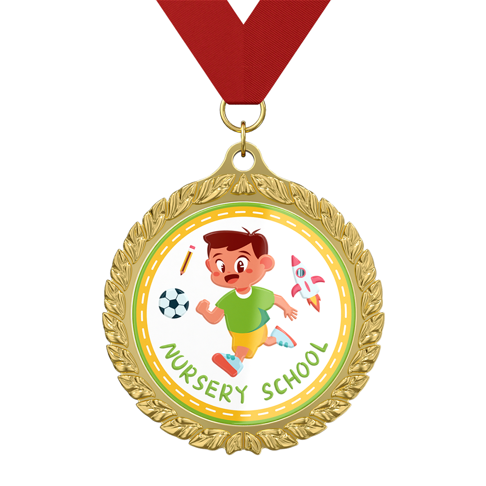 Kindergarten Medals - Interesting Cartoon Designs with ribbon Kindergarten Medals - Interesting Cartoon Designs with ribbon