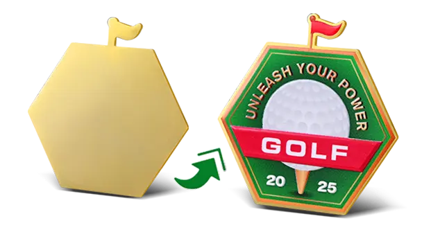 Shield Golf Slogan Custom Golf Markers