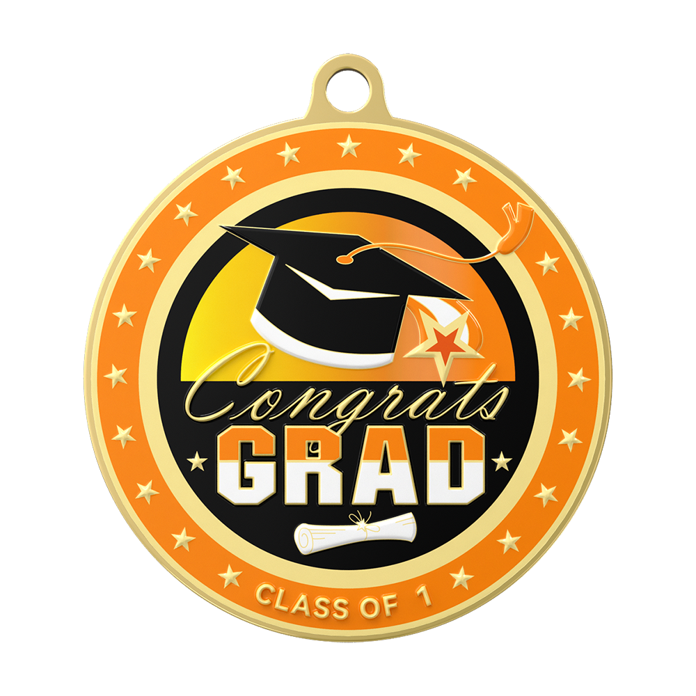 Custom Star Round Medals front