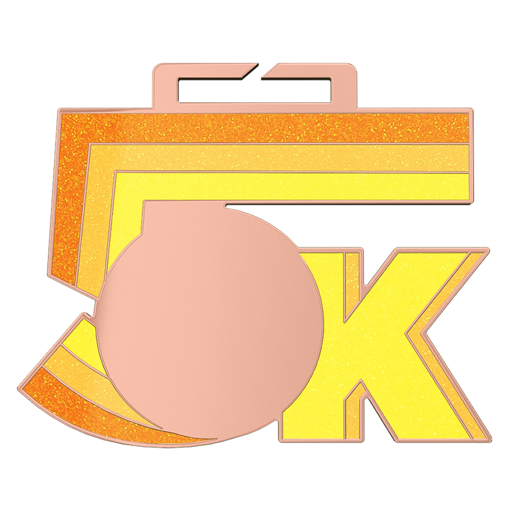 Custom 5K Race Medals Shiny Copper