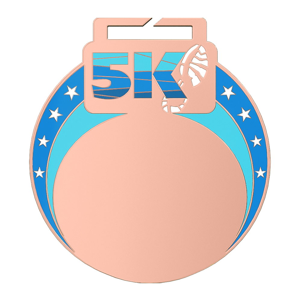 5K Medal - Dynamic and Passionate Running Shiny Copper