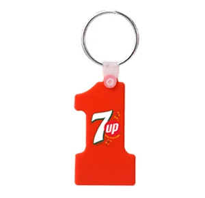 1 Shape Silicone keychains with printed logo