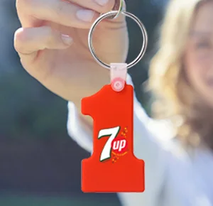 1 Shape Silicone keychains with printed logo