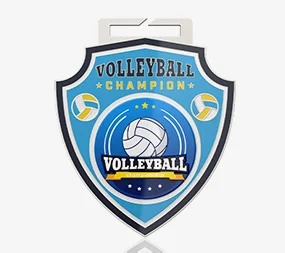 Volleyball champion shield medal design