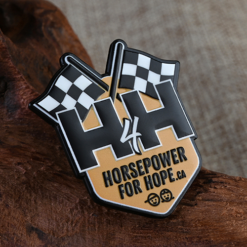 Custom Double H Black and White Flag Pins