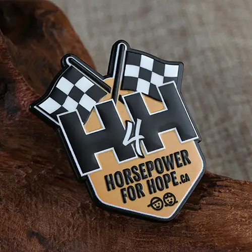 Custom Double H Black and White Flag Pins