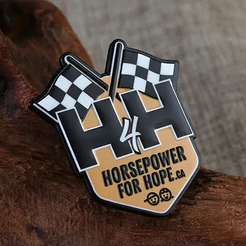 Custom Double H Black and White Flag Pins