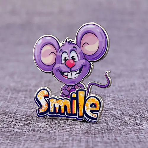 Custom Smile Mouse Rush Pins in Bulk
