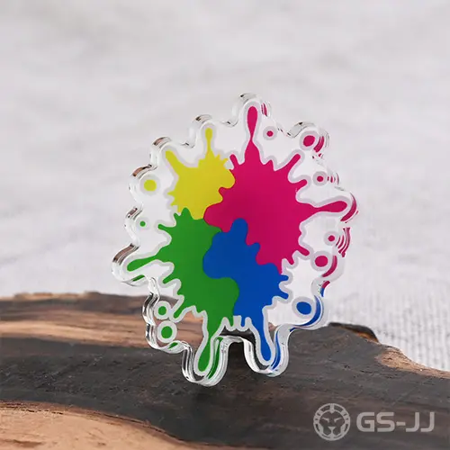 Custom Color Splash Acrylic Pins Custom Color Splash Acrylic Pins