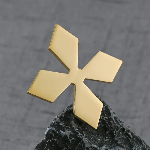 Golden Four-leaf Cross Cut-out Pins