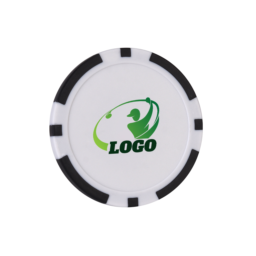 Personalized ABS Ball Marker with Stickers Black with Logo Personalized ABS Ball Marker with Stickers Black with Logo