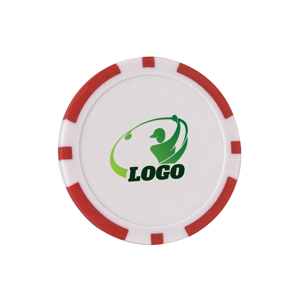 Personalized ABS Ball Marker with Stickers Red with Logo Personalized ABS Ball Marker with Stickers Red with Logo