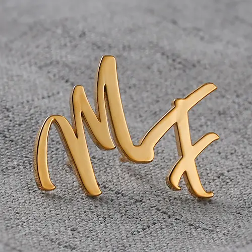 Personalized Handwritten Initials Cut-out Pins Personalized Handwritten Initials Cut-out Pins