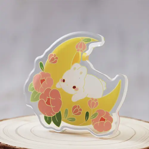 Personalized Moon Bunny Acrylic Pins