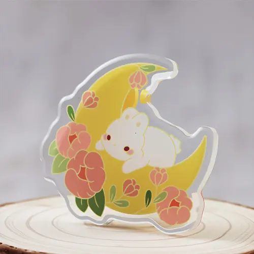 Personalized Moon Bunny Acrylic Pins