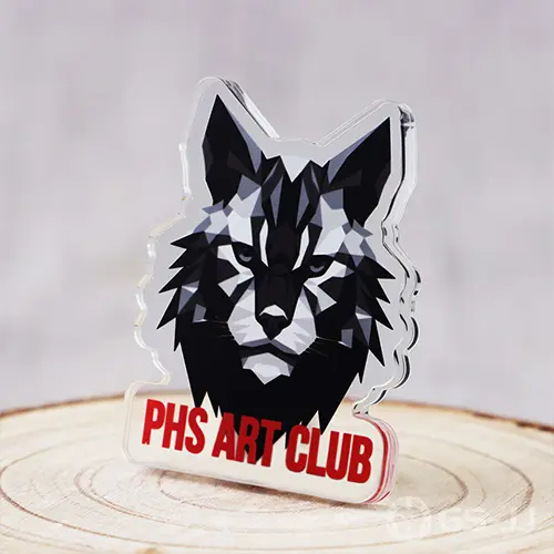 Personalized Wolf Head Acrylic Pins Personalized Wolf Head Acrylic Pins