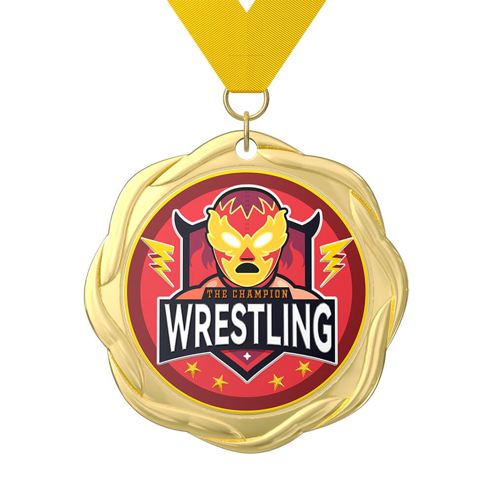 Champion Wrestling Medal with ribbon