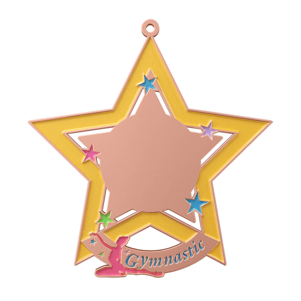 Excellence in Gymnastics Star Medal shiny copper