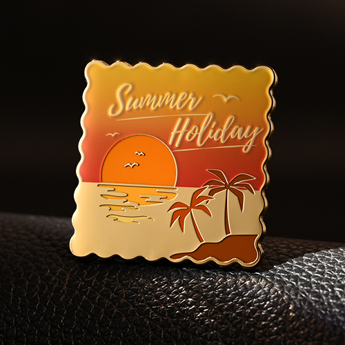 Custom Summer Holiday Stamp-shape Pin