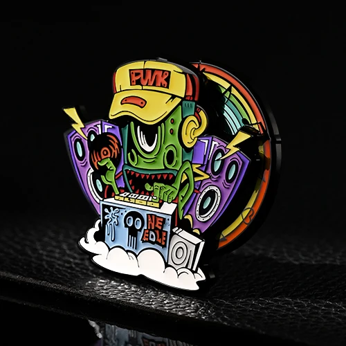 Custom Electro-Monster Rotary Soft Enamel Pins