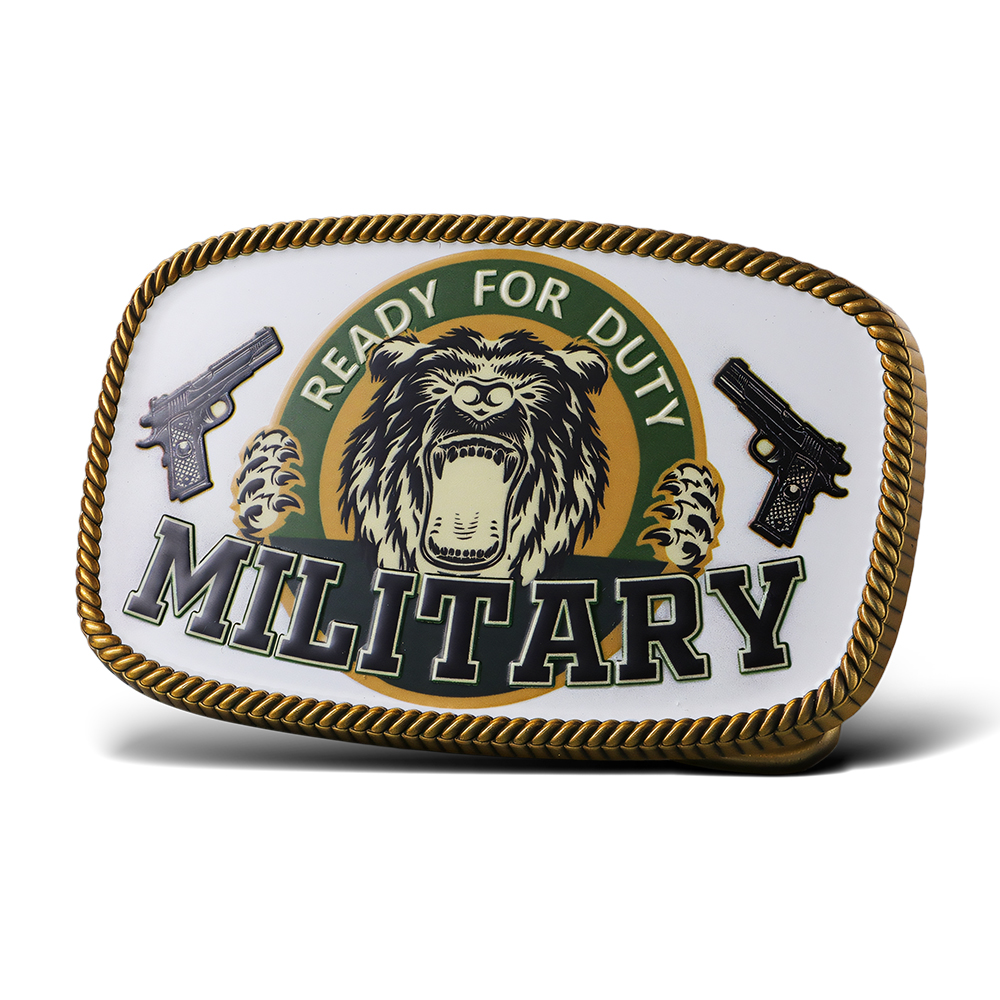 Rectangular UV Printed Belt Buckle