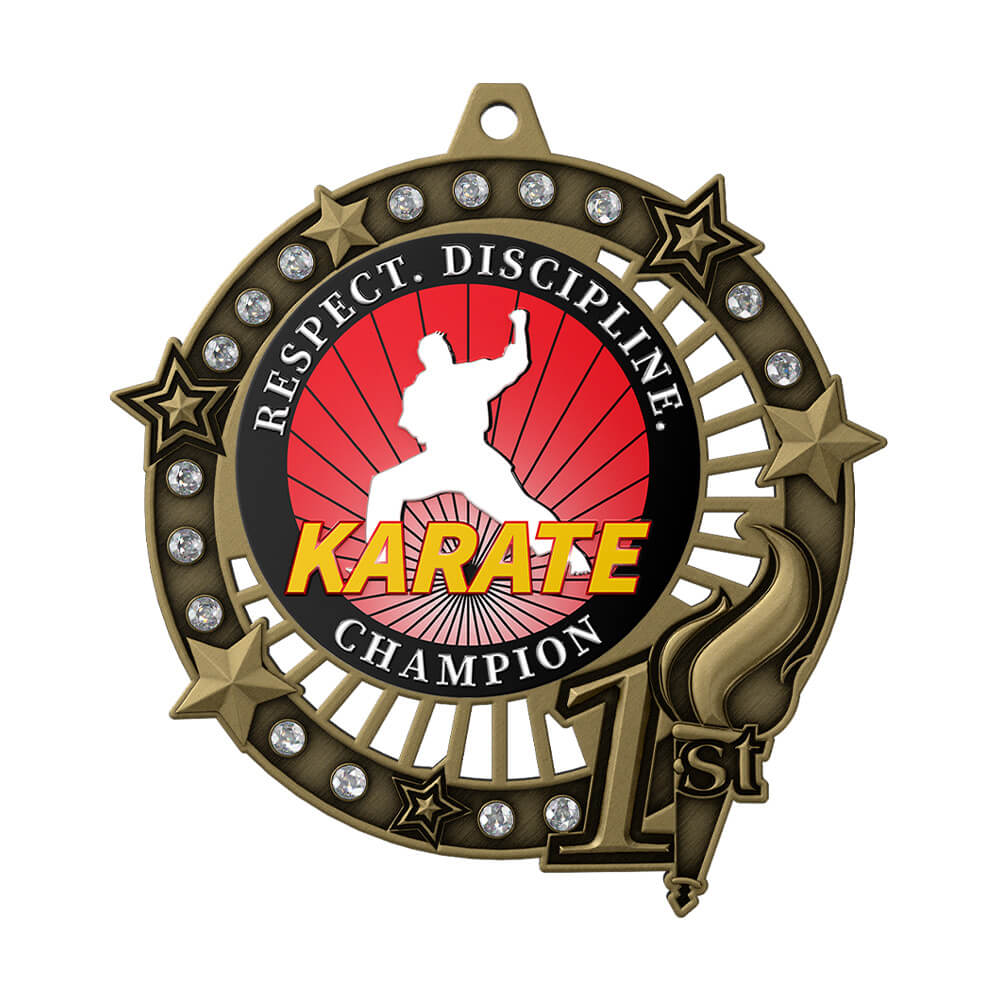1st Karate Respect & Discipline Medal Design front