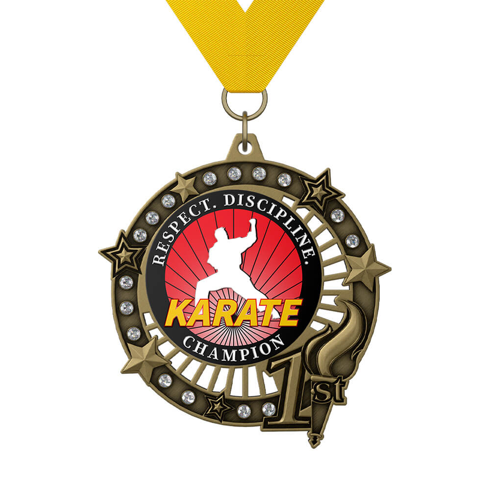 1st Karate Respect & Discipline Medal with ribbon