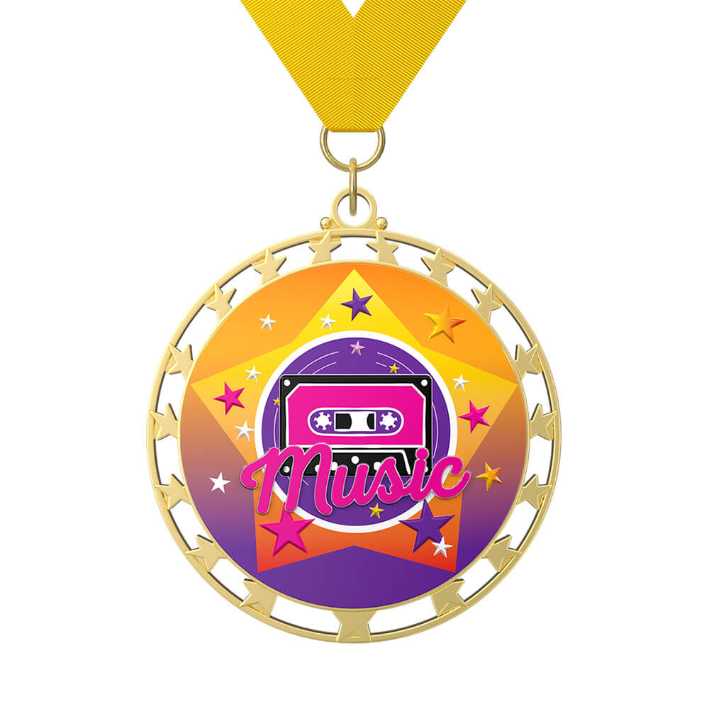 Cassette Music Honor Medal with ribbon