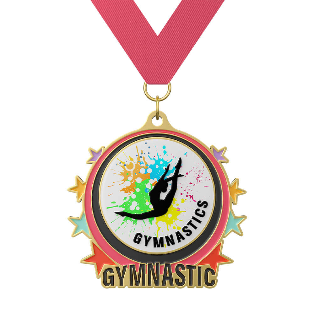 Rainbow Gymnastics Pride Medal with ribbon
