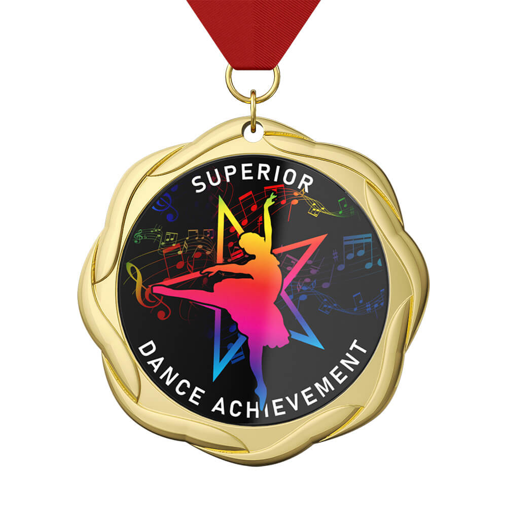 Superior Dance Achievement Medal with ribbon Superior Dance Achievement Medal with ribbon