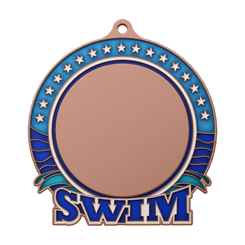 Swim Championship Medal antique copper