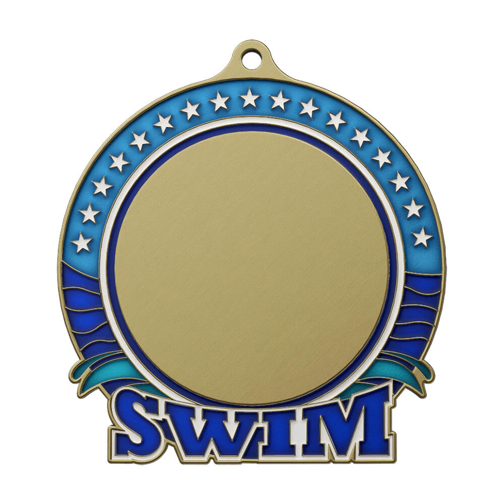 Swim Championship Medal antique gold