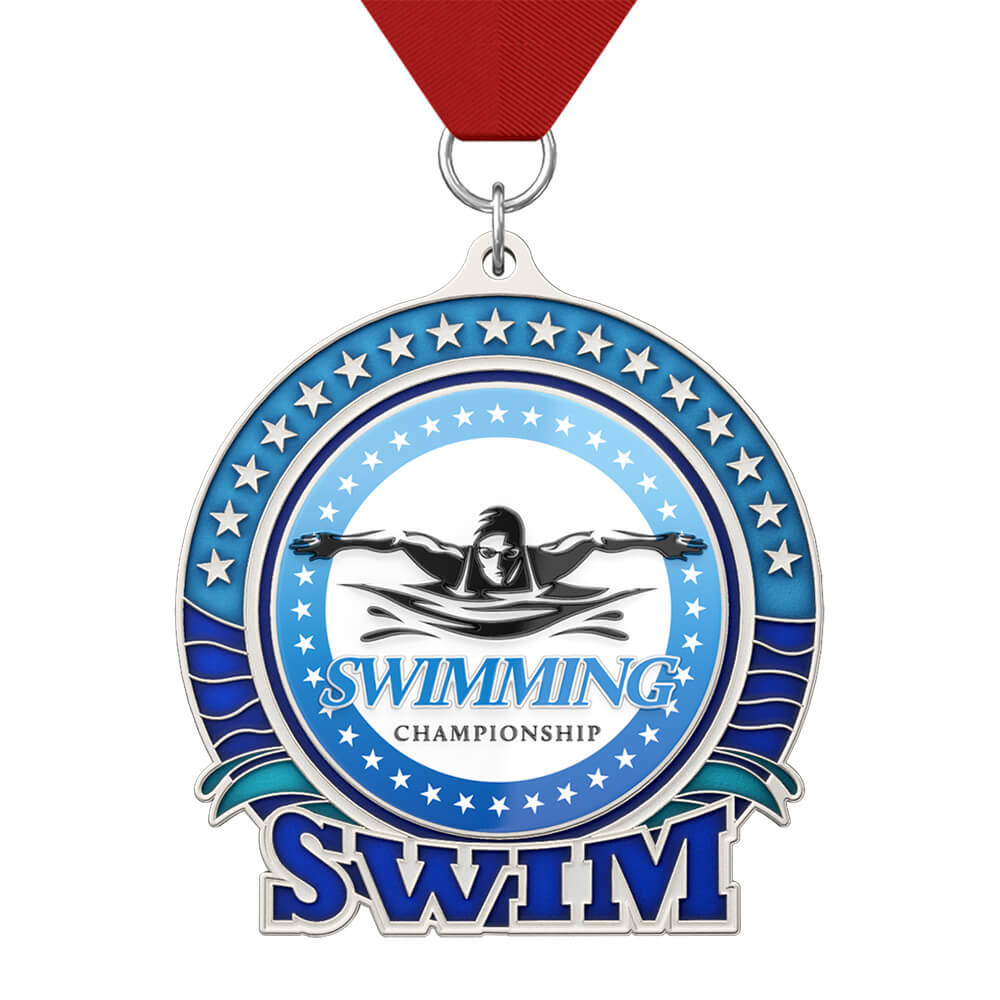 Swim Championship Medal with ribbon