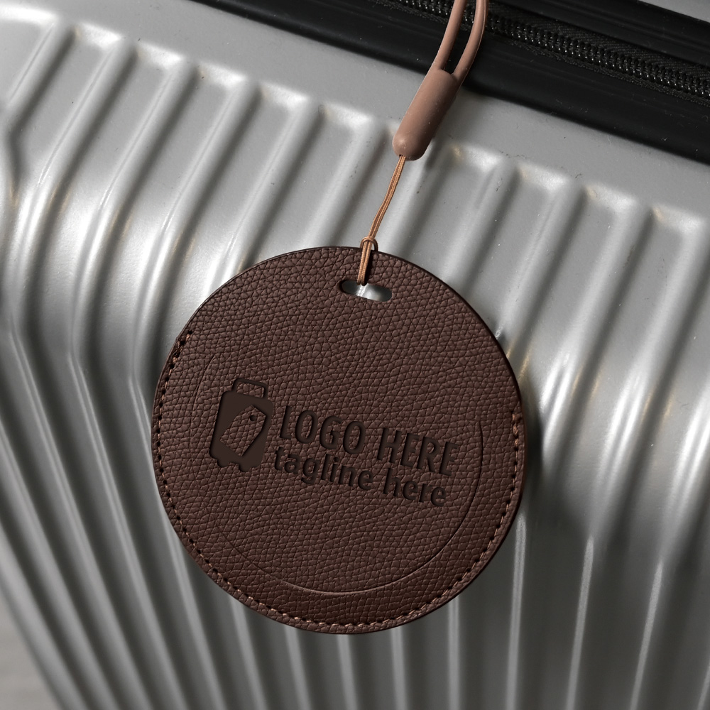 Lifestyle shot of  PU Leather Round Luggage Tags