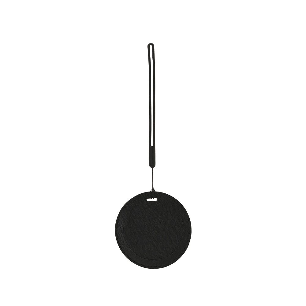 Round PU Leather Luggage Tag Black Round PU Leather Luggage Tag Black