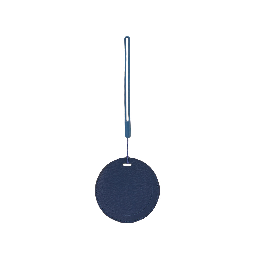 Round PU Leather Luggage Tag Blue Round PU Leather Luggage Tag Blue
