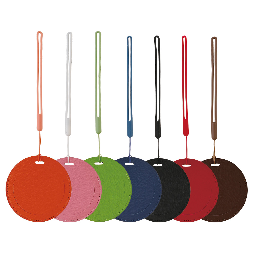 Round PU Leather Luggage Tag Cover Image