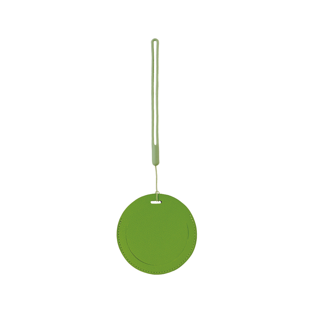 Round PU Leather Luggage Tag Green Round PU Leather Luggage Tag Green