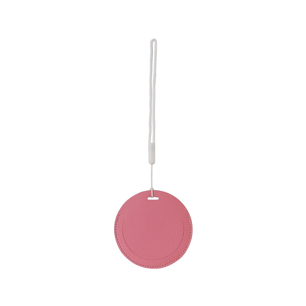 Round PU Leather Luggage Tag Pink Round PU Leather Luggage Tag Pink