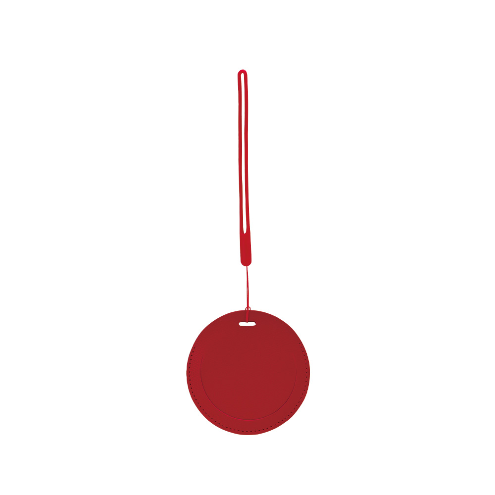 Round PU Leather Luggage Tag Red Round PU Leather Luggage Tag Red