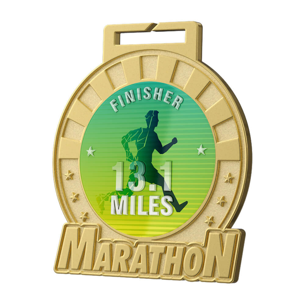 Custom Finisher Marathon Medal detail Custom Finisher Marathon Medal detail
