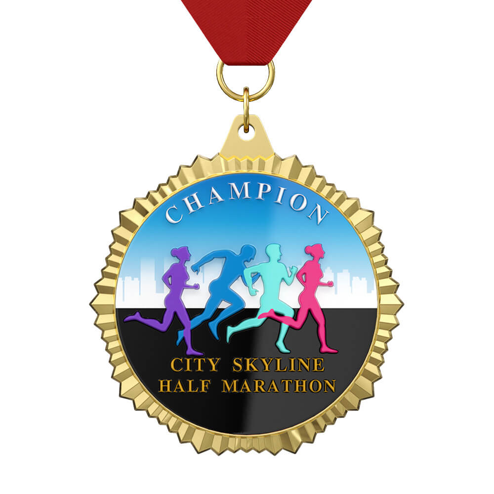 Custom Half Marathon Medal with ribbon Custom Half Marathon Medal with ribbon