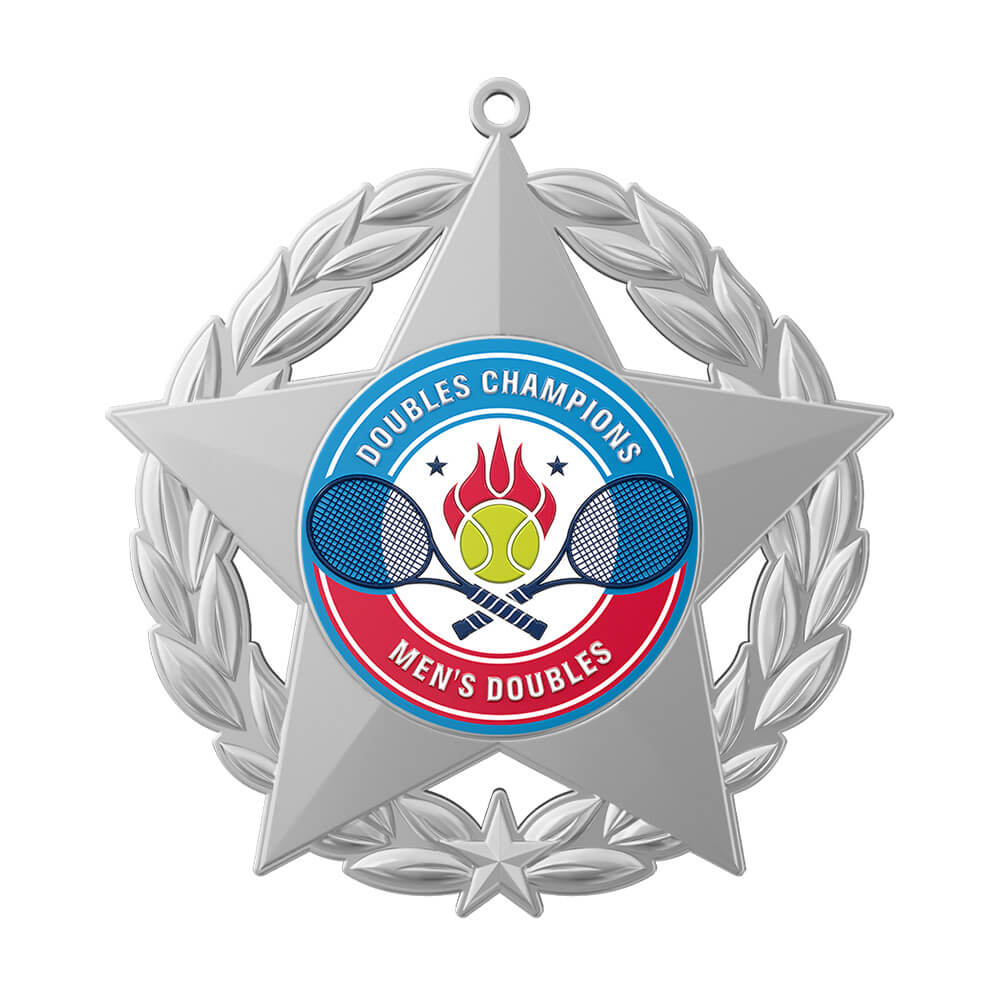 Custom Tennis Doubles Champions Medal front