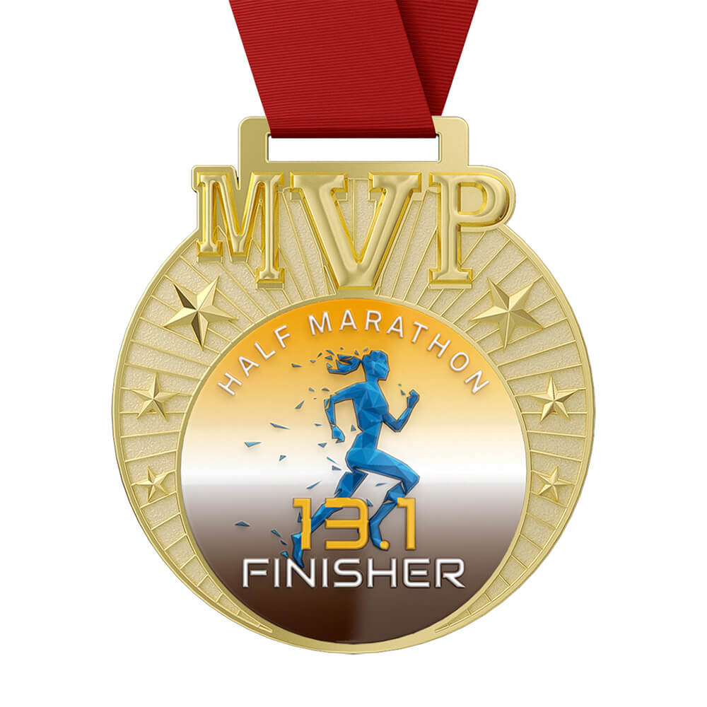 Half Marathon Finisher MVP Medal with ribbon